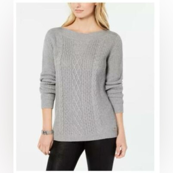 Tommy Hilfiger Sweaters - TOMMY HILFIGER Heather Gray Cable Knit Women's Sweater (XS)